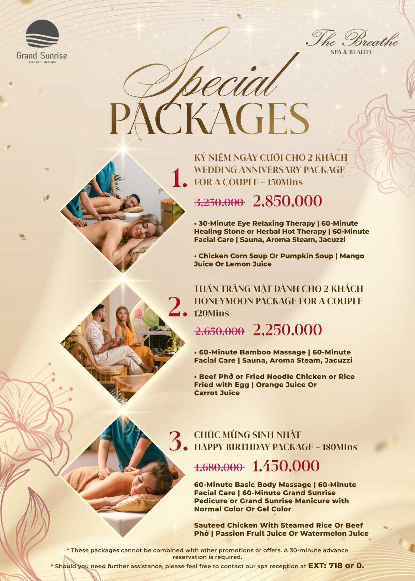 Grand Sunrise Palace Hoi An- A Luxury Indochine Hotel & Spa Luaran gambar A spa menu